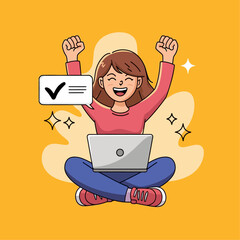 Flat illustration showing digital icons using various technologies in telecommunications