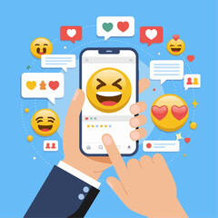 Flat illustration showing digital icons using various technologies in telecommunications