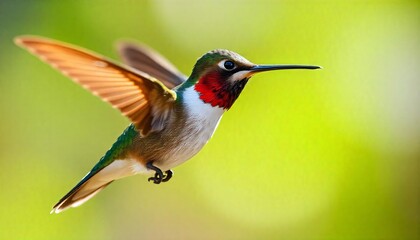 Fototapeta premium Vibrant Hummingbird in Flight Nature Photography Wildlife