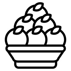 Gulab Jamun Line Icon