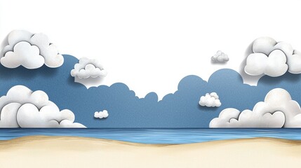 Seascape Paper Craft: Beach & Sky Background | Paper craft