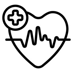 Obraz premium Heartbeat Line Icon