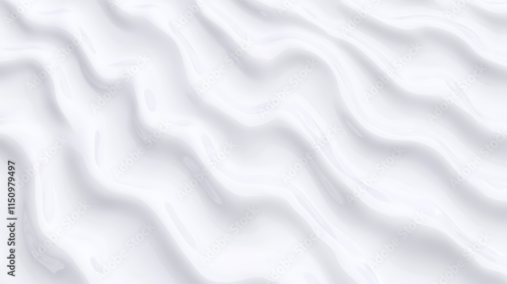 Poster a seamless, wavy texture in shades of white, creating a soft and fluid visual appearance reminiscent