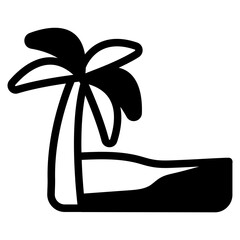 Kuta Beach Glyph Icon