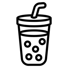 Milk tea Line Icon