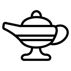 Oil lamp Line Icon