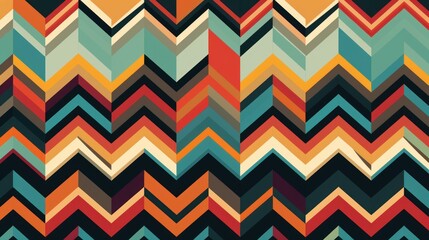 Obraz premium Abstract Geometric Chevron Pattern Design in Vibrant Colors