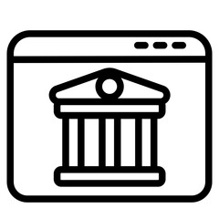 Online banking Line Icon
