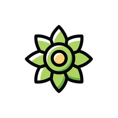 flower vector flat color icon