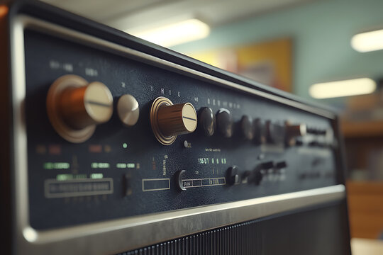Vintage Retro Radio with Elegant Controls