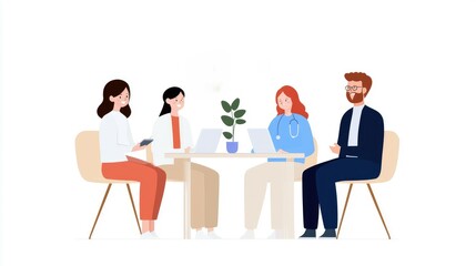 Team Collaboration in Modern Office Setting