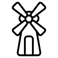 Obraz premium Windmill Line Icon