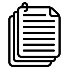 White Paper Line Icon