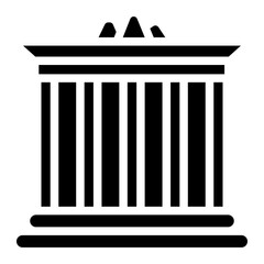 Acropolis of Athens Solid Icon