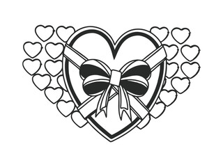 black and white heart