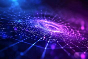 The interplay of blue hues and geometric patterns evokes a sense of innovation.