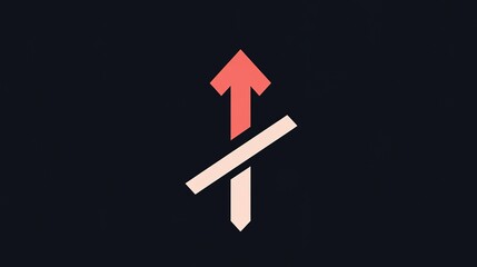 Minimalist line arrow with upward trajectory, clean logomark design symbolizing growth and progress.