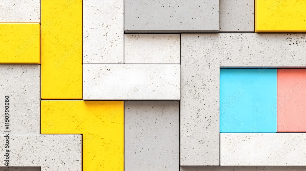 Poster abstract colorful geometric patterns modern design graphic artwork digital environment close-up view