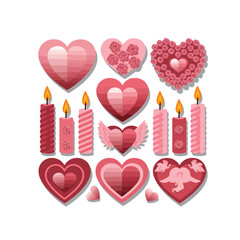 Happy Valentine Day Design with White Background