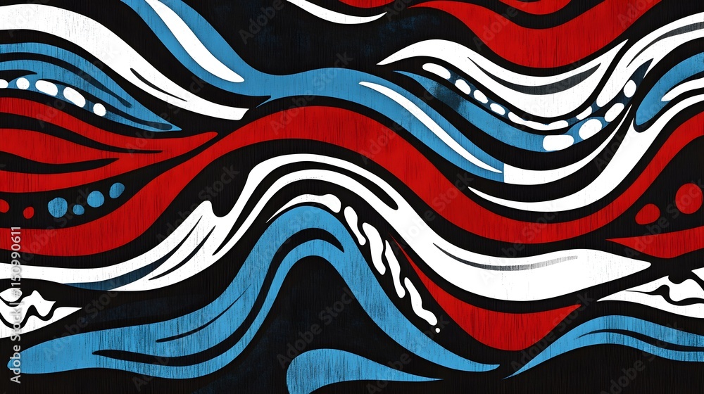 Poster dynamic waves of colorful abstract art studio digital design creative environment artistic perspecti