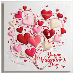 Happy Valentine Day Design with White Background