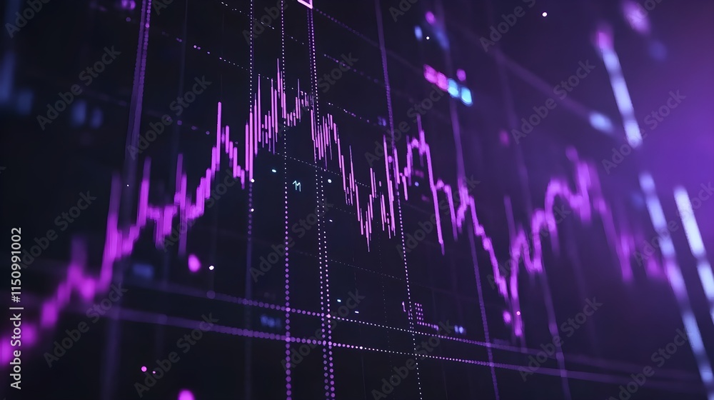 Poster analyzing market trends with digital data visualization technology infographic modern dynamic