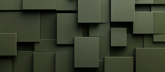 Modern green square blocks create stylish 3D background for design
