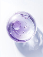 liquid ball,Oil bubble, glass,luxury cosmetic essence liquid bubbles, collagen,energy,AI generative oil foam froth bubbles, abstract natural bubbling texture,skin cell,  biology, science