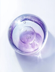 liquid ball,Oil bubble, glass,luxury cosmetic essence liquid bubbles, collagen,energy,AI generative oil foam froth bubbles, abstract natural bubbling texture,skin cell,  biology, science