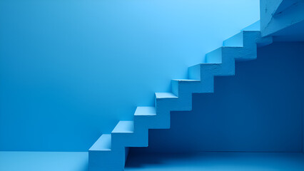 Obraz premium stairs made with blue colours generative ai