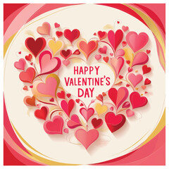 Happy Valentine Day Design with White Background