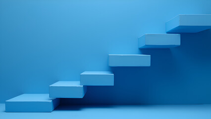 stairs made with blue colours generative ai