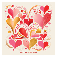 Happy Valentine Day Design with White Background