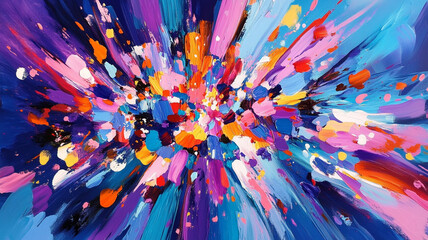 Explosive Burst of Vibrant Colors in Abstract Motion
