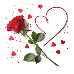 Happy Valentine Day Design with White Background