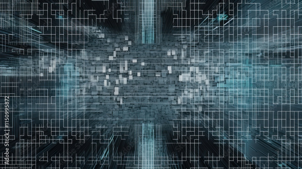 Poster abstract grid pattern digital art design
