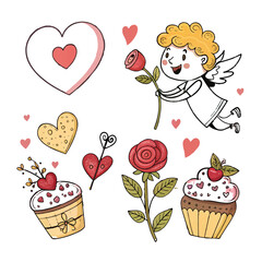 Happy Valentine Day Design with White Background