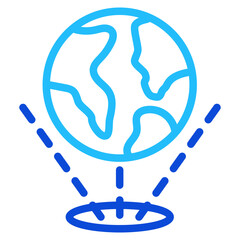 Holographic globe Duoline Icon