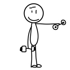 Hand drawn Cartoon sportsman stickman