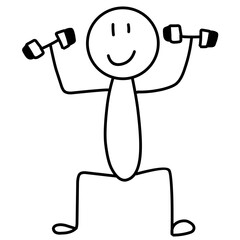 Hand drawn Cartoon sportsman stickman