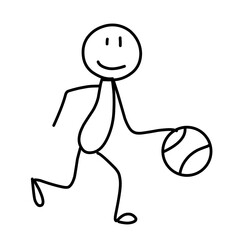 Hand drawn Cartoon sportsman stickman