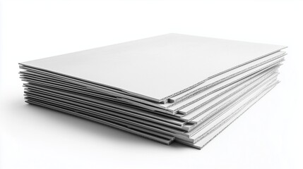 drywall sheets stacked isolated on white background