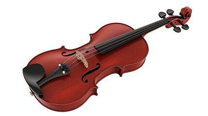 Fototapeta premium A red violin isolated on white background.