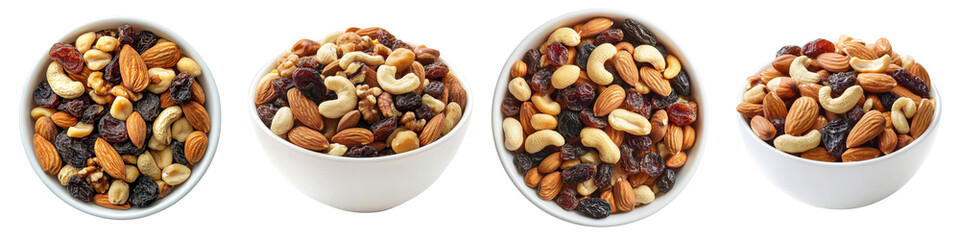 Healthy snack mix preparation home kitchen food photography clean environment close-up view nutrition concept