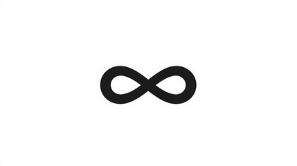 Obraz premium Simple black infinity symbol on white background.