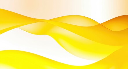 Abstract waves, golden yellow gradient, smooth curves, flowing lines, minimalist design, bright background, subtle texture, dynamic composition, graphic art, digital illustration, fluid shapes, warm t