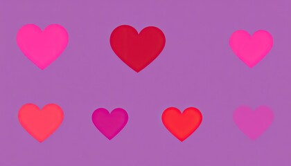 Abstract Valentine icon set with overlapping heart shapes and vibrant colors.