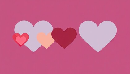 Abstract Valentine icon set with overlapping heart shapes and vibrant colors.