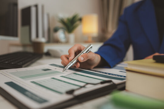 Businessman financial accounting and business cost planning, accountant reviewing company accounting documents, accounting and finance preparation, auditing concept and cost.