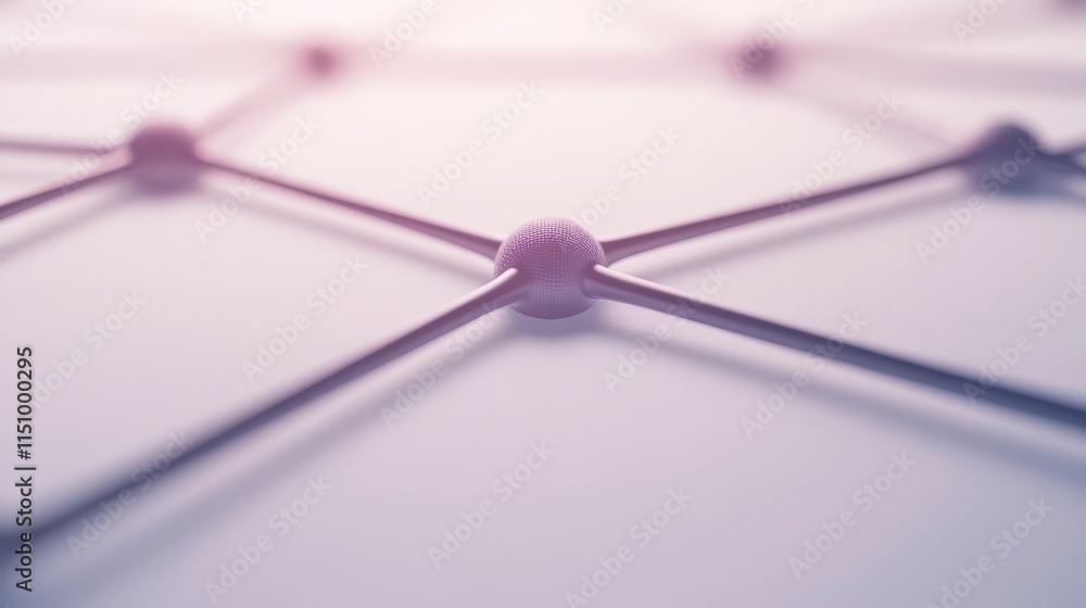 Poster a close-up view of a network structure featuring interconnected nodes and lines, showcasing a modern